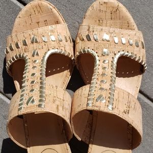 Jack Roger's Nora wedges...natrl/gold ...size 11